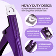thumbnail image 6 of Beauticom Pana Metallic Purple Stainless Steel Nail Clipper UV Gel Acrylic, 6 of 6