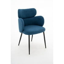 Accent Chair Wing Back with Arm, Modern Coral Velvet Upholstered Side Chair with Metal Legs and Thick Cushion for Living Room, Dining Room or Bedroom (Black)