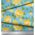 thumbnail image 2 of Soimoi polyester Crepe Fabric Leaves & Rose Floral Print Sewing Fabric Yard 52 Inch Wide, 2 of 3