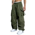 thumbnail image 3 of NIEWTR Y2k Wide Leg Sweatpants Parachute Cargo Pants Vintage Oversized Baggy Joggers Streetwear Casual Pants (XL,Z02-AG), 3 of 9