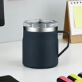 thumbnail image 3 of Tasse à Café en Acier Inoxydable - Récipient à Boisson 450ml, Tasse de Voyage Extérieure, pour Étudiants de Bureau Conducteurs Gym Quotidien Camping Randonnée Pique-Nique Plage Sports Voyage Barbecue Jus Boissons, 3 of 7