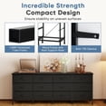 thumbnail image 5 of JIOABL TV Stand with 12 Fabric Drawers, Metal Frame Storage Stand with Adjustable feet and Anti-Tip, Black, 5 of 7