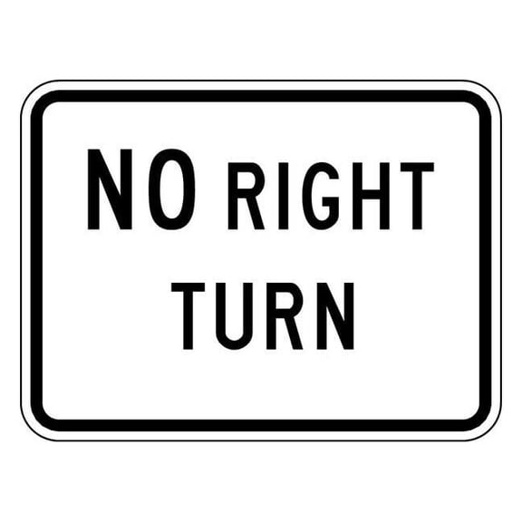 Lyle No Right Turn Traffic Sign,18" x 24" R3-1P-24HA