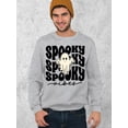 thumbnail image 2 of Spooky Vibes Cute Ghost Halloween Costume Crewneck Sweatshirt, XL, H. Grey, 2 of 6