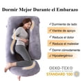 thumbnail image 3 of Almohada de Embarazo Almohada J para Embarazadas de 60 Pulgadas con Funda Extraíble Almohada de Cuerpo Completo para Espalda Caderas Piernas Vientre Regalo Ideal Día de la Madre y Mujer, 3 of 8