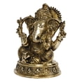 thumbnail image 3 of Brass World Big Brass Mangalkari Ganesha Sitting Big Ear Ganesh Bhagwan Statue for Home Entrance Decor Ganpati Idol Murti Marriage Gift Good Luck Success Diwali Festival Puja 11 Inches, 3 of 4