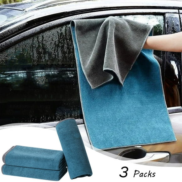 Microfiber Hair Towel, 3 Pack Drying Car Towel Thickened Double-Sided Water Absorption Not Prone to Losing Hair Car Washing Towel Large Car Cleaning Cloth