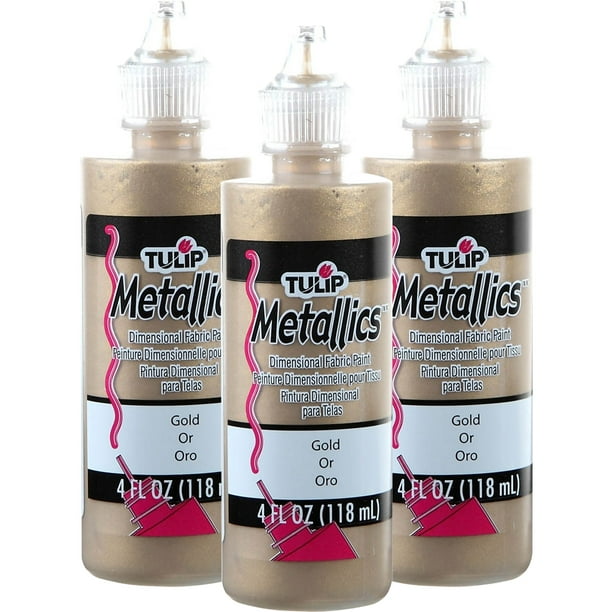 Tulip Dimensional Fabric Paint 4ozMetallics GoldMultipack Of 3
