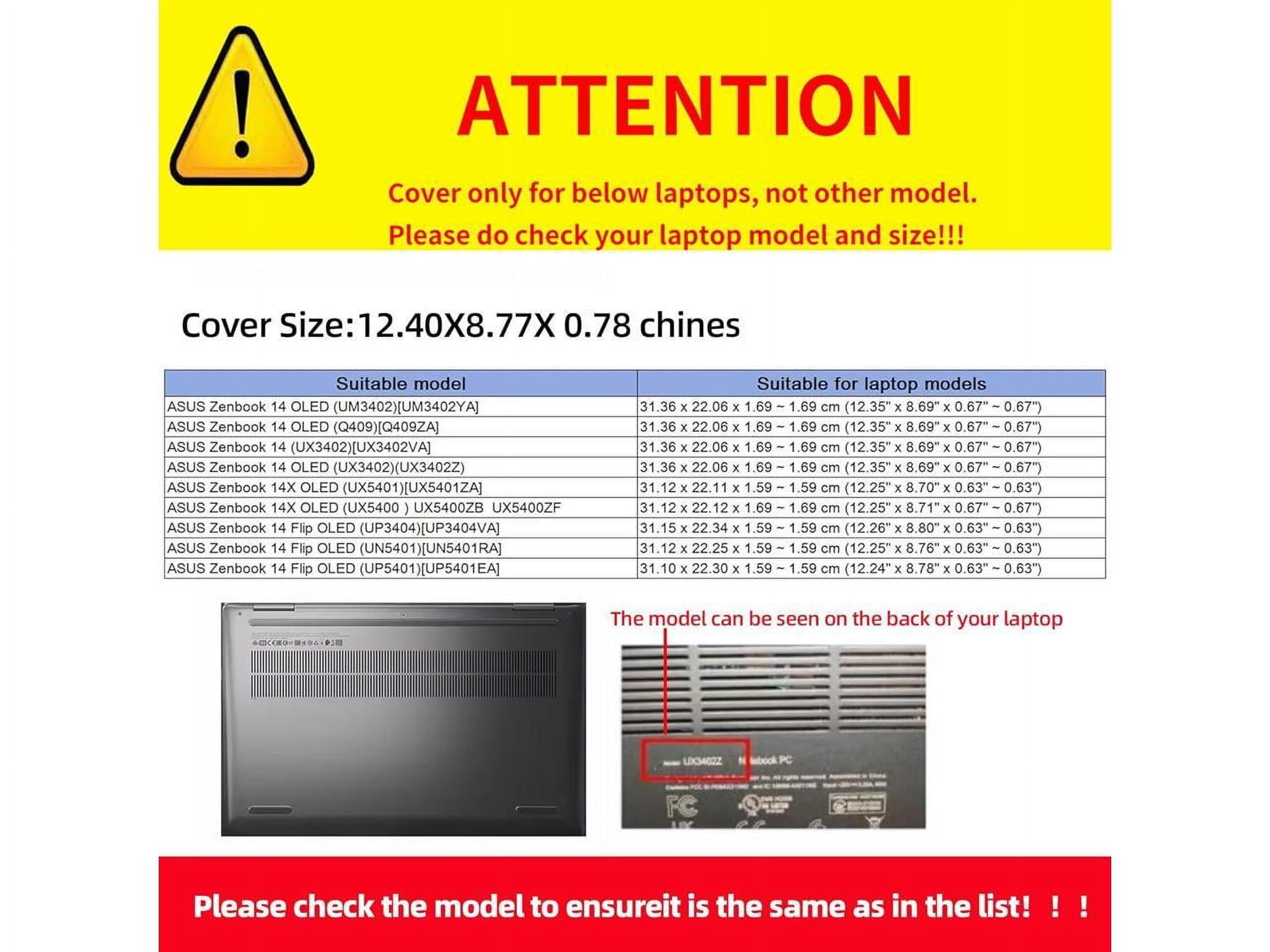 Laptop Cover Case for 14 inch ASUS Zenbook 14X OLED Model UX5401 UX5401ZA UX5400 UX5400ZB UX5400ZF, PU Leather Laptop Case
