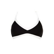 Seafolly Women's Standard Block Party Adjustable Sweetheart Bralette Bikini Top Swimsuit, Black, 4 US