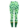 thumbnail image 4 of Women's Holiday Leggings High Waisted Graphic Printed Green Yoga Sports St. Patrick's Day Stretch Tight Fit Pants (M, Green 06), 4 of 8
