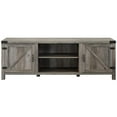 thumbnail image 5 of 2 Piece Barn Door TV Stand Console and Buffet Side Table Set in Rustic Gray Oak, 5 of 8