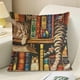 thumbnail image 5 of Juego de almohadas con estampado de animales bonitos para dormitorio, sala de estar, sofá, cojín de 45 x 45 cm para decoración de sofá y sala de estar, funda de almohada aterciopelada., 5 of 6