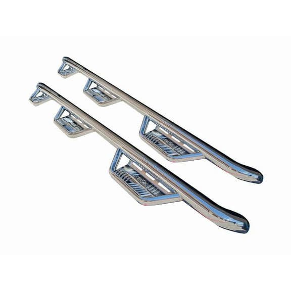 N-Fab by RealTruck Podium SS Steps for RAM | Wheel-to-Wheel, Stainless Steel, Polished | HPD1594QC-6-SS | Fits 2015.5-2018 RAM 1500 Classic Model Quad Cab 6.4' Standard Bed, SRW Gas Clearance