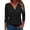 z-260428-1-Black, variant on 3/4 Length Sleeve Womens Tops Women’S Slub Knit T-Shirts Women's 3/4 Sleeved Collar Button up Shirt Floral Shirt Summer Top Ladies Basic Crew Neck Tops M
