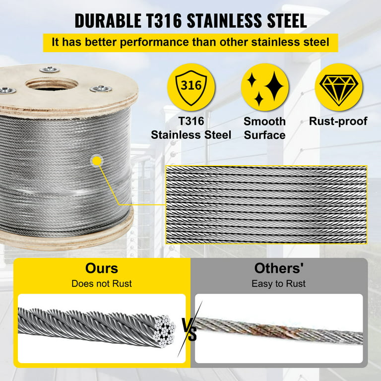 100 ft. x 1/8 in. Aircraft Grade Wire Rope