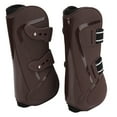 thumbnail image 2 of Protector de pata de caballo, carcasa de PU, botas protectoras elásticas y transpirables para equipo ecuestre, patas delanteras marrones XL, 2 of 5