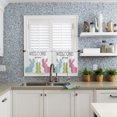 thumbnail image 6 of Easter Colorful Bunny Peeps Kitchen Curtain Valance and Tier Set, Simple White Backdrop Short Half Window Treatments Rod Pocket Curtain Panels for Bedroom Living Room, 54x18 Valance 55x36 Tier, 6 of 6