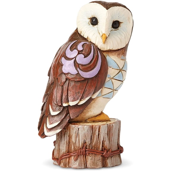 ANHXN  Heartwood Creek Owl on Tree Stump Miniature Figurine,