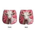 thumbnail image 3 of Daiia Flower White Cow Pattern Women's 2 in 1 Running Shorts - Lightweight Athletic Workout Gym Yoga Shorts Liner with Phone Pockets-Large, 3 of 7