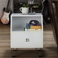 thumbnail image 4 of Furniture of America Jilah Table d'Appoint Moderne en Bois avec Rangement, Blanc, 4 of 5