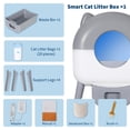 thumbnail image 2 of Automatic Self Cleaning Litter Box, Extra Large Automatic Cat Litter Box Self Cleaning Robot for Cats, Smart Safety Sensors-App Control-Low Noise, Washable Tray, 20 pcs Trash Bag, Light Gray, 2 of 9