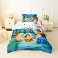thumbnail image 4 of Erosebridal Cartoon Capybara Camping Twin Comforter Sets 3-Piece For Kids,Kawaii Animal Adventure Theme Bedding Set For Boys Girls,Lightweight Room Decor, 4 of 7
