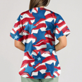 thumbnail image 5 of LHVUOA Womens 4th of July Scrub Tops Vintage Star and Stripes Printed Short Sleeve Tops Plus Size Loose Fit Independence Day Nursing Uniforms, 5 of 5