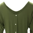 thumbnail image 7 of JINMGG Fall Shirts Plus Size Women Women's Summer Fashion V-neck Bat 3/4 Sleeve Solid Color Tops Army Green M, 7 of 7