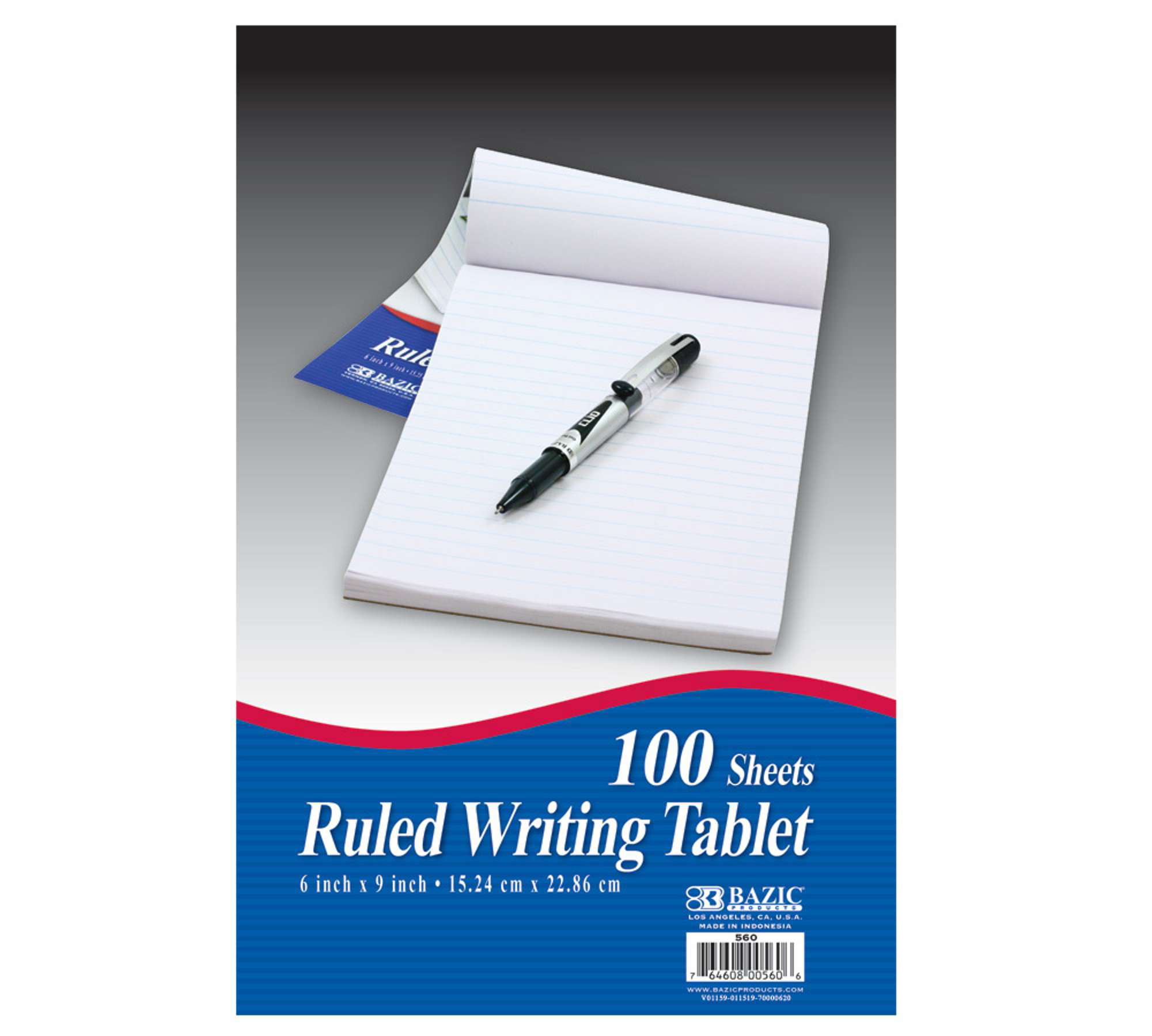 Bulk Buy Mead Writing Tablet 6X9 100 Sheets/Pad Ruled White 6-Pack
