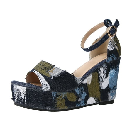 

Youmylove Women Sandals Women Platform Sandals Wedges Sandals Summer Shoes Bohemian Comfortable Stylish Shoes Ladies Footwear