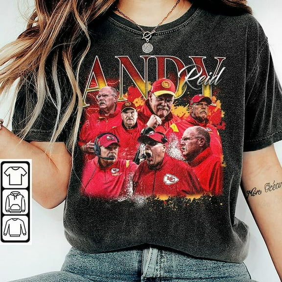Andy Reid Shirt, Football American Graphic Vintage, Football 90s Bootleg Inspired Gift Fan Unisex Shirt