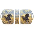 thumbnail image 2 of Xixirimido Bible Cover Case for Women, Quilted Bible Cover Bag with Handle, Bible Carrying Case with Bookmarks Study Supplies Accessories for Men, Black Horse Vibrant Sunflower, 2 of 7