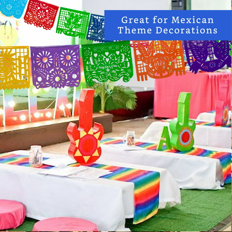 Mexican Party Banners (5 Pack with 10 Unique Plastic Flag Designs per  Banner) - Papel Picado Mexicano 