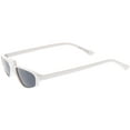 thumbnail image 3 of Geometric Rectangle Sunglasses Square Raised Nose Bridge 52mm (White / Smoke), 3 of 4