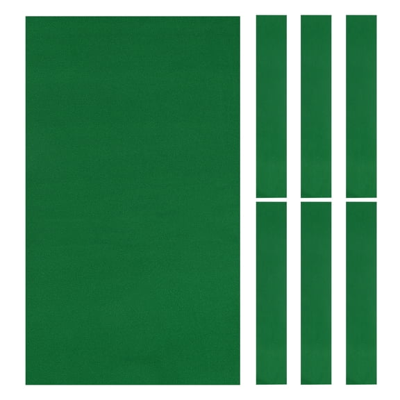 Uxcell 8ft Billiard Cloth Pool Table Felt Kit with 6 Cloth Strips Thickened Fit for Home Clubs Bars Indoor Sports Games, Green