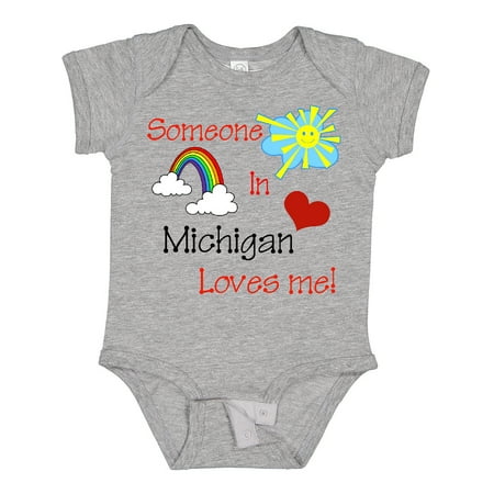 

Inktastic Someone in Michigan Loves Me! Gift Baby Boy or Baby Girl Bodysuit