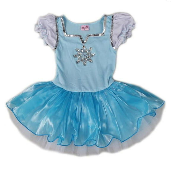 Wenchoice Baby Blue Sequin Snowflake Tutu Dress Girls L(5Y-6Y)