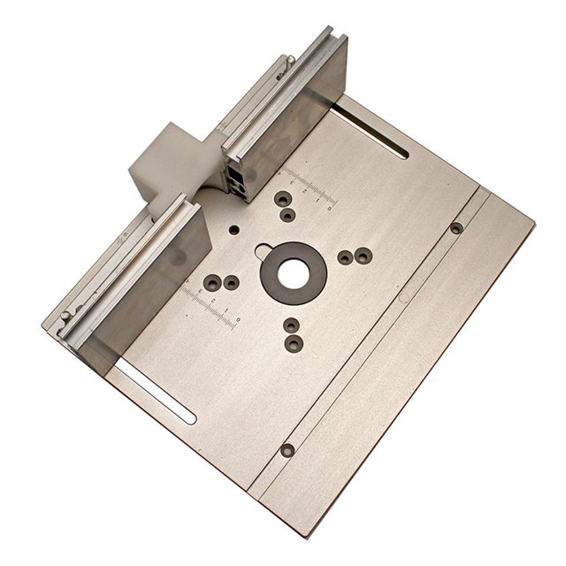 Aluminum Router Table Insert Plate W/Miter Gauge For Woodworking Benches Table Saw Multifunctional Trimmer Engraving Machine ,Woodworking Protractor