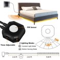thumbnail image 3 of shiyou-Motion Sensor Light Indoor, 9.8ft LED Strip Lights Motion Sensor Night Light with Automatic Shut Off Timer, 5V USB Powered Under Cabinet LED Lighting for Bedroom Kitchen Stairs Hallway (Warm W, 3 of 4