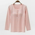 thumbnail image 2 of JIUKE Pajama Top for Women Striped Long Sleeve Shirts Crew Neck Casual Loose Pjs Tee Tops with Built in Bra, 2 of 3