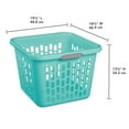 thumbnail image 3 of Sterilite Small 1.5 Bushel Square Plastic Laundry Basket with 2 Comfort Grip Handles, Teal, Adult, 3 of 9