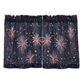 thumbnail image 7 of Yayeee Kitchen Curtains Tier Pair Light Filtering 27"x24" Rod Pocket Short Cafe Window Panel, Red and White Fireworks Pattern, 7 of 7