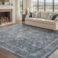 thumbnail image 5 of SIXHOME 6'x9' Area Rugs Washable Vintage Rugs for Living Room Distressed Floral Area Rug Indoor Soft Carpet Rugs for Bedroom Dining Room Office Throw Rugs Farmhouse Home Decor Blue, 5 of 7