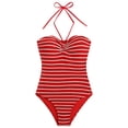 thumbnail image 1 of baikeli Women's One Piece Swimsuit Polka Dots Print Tummy Control Bathing Suits Modest Full Coverage Swim Suits Beachwear Red,L, 1 of 6
