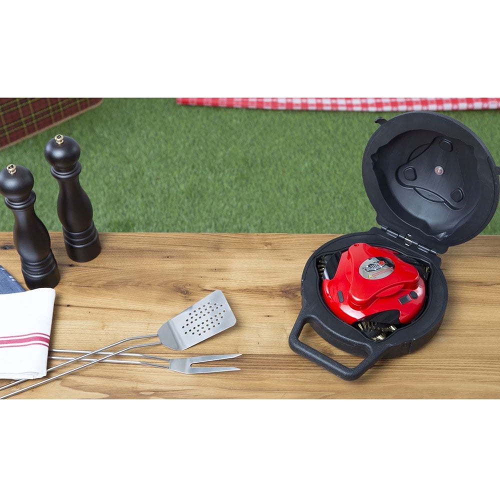 Grillbot BUN3 RED Automatic Outdoor Grill Cleaning Robot with Carry Case Red Walmart