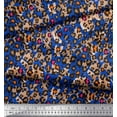 thumbnail image 3 of Soimoi Blue Cotton Duck Fabric Leopard Animal Skin Print Fabric by Yard 42 Inch Wide, 3 of 3