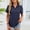 Marine, variante sur Sentmoon Hauts Femmes Vêtements d'Été Femmes Mode Décontractée Couleur Unie Été Col Rabattu Manches Courtes Chemisiers Chemises Haut Tendance pour Usage Quotidien Décontracté Blanc P