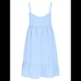 thumbnail image 4 of Vestido de Verano para Mujer 2025, Sin Mangas, con Tirantes Finos y Cuello en V, Informal, Estilo Swing. Azul L, 4 of 8