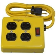 Yellow Jacket 2177N Metal Power Block with 4 Outlets and Lighted Switch, 4-foot Cord Fur k